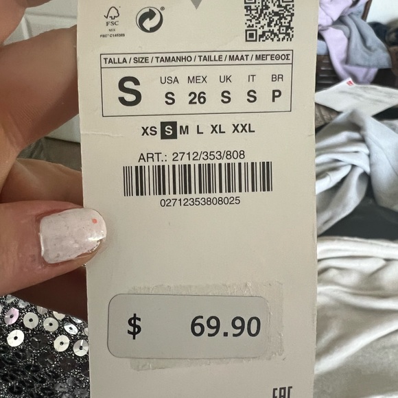 Zara Drapped Sequin Dress - Picture 6 of 6